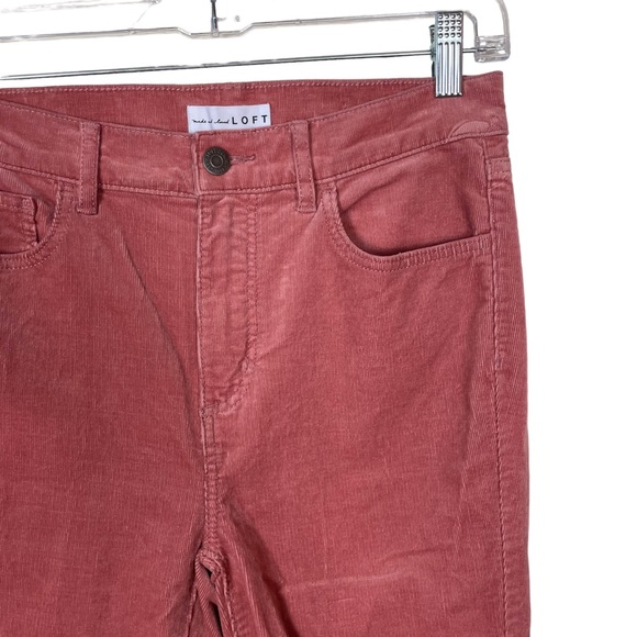 Loft High Waist Skinny Blush Corduroy Soft Stretch Size 27/4 Ankle Cropped Pink - Picture 7 of 16